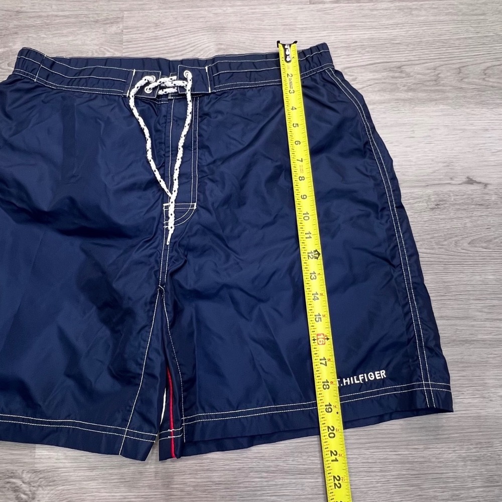 Tommy Hilfiger Mens Navy Blue Vintage Board Shorts Swim Trunks XL 9/00 Retro - Picture 12 of 14